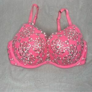 Victoria's Secret Pink Embroidered Push-Up Bra